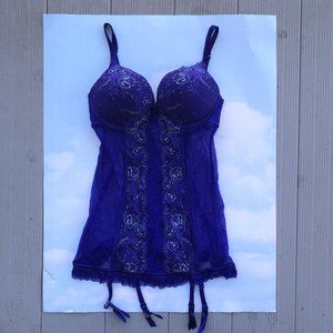 Indigo iridescent lingerie dress